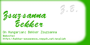 zsuzsanna bekker business card